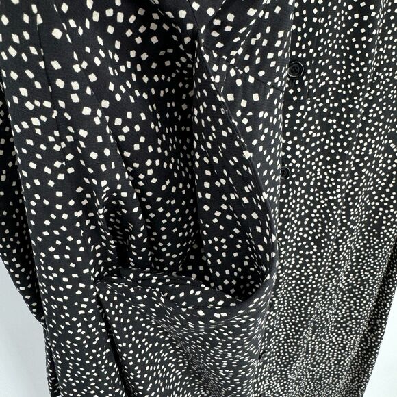 & OTHER STORIES Black Tan Speckled Button Down Long Sleeve Shirt Dress Size 8 - Picture 6 of 9